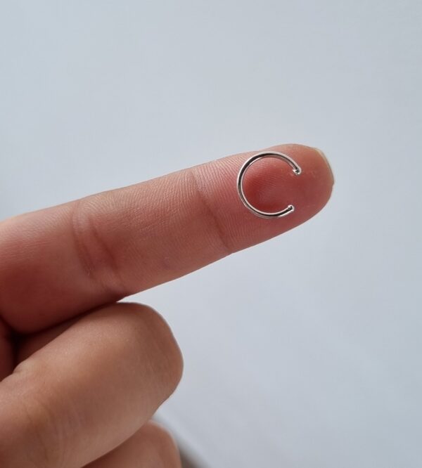 Piercing Fake Argola Liso Prata 925 - Imagem 2