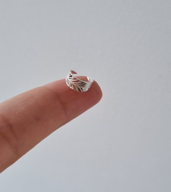 Piercing Fake Folha Prata 925 - Imagem 2
