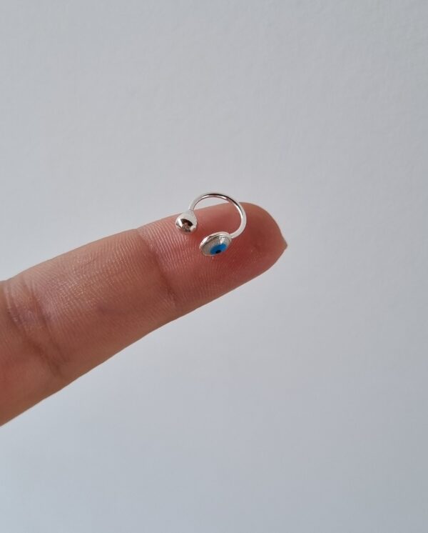 Piercing Fake Olho Grego Prata 925 - Imagem 2