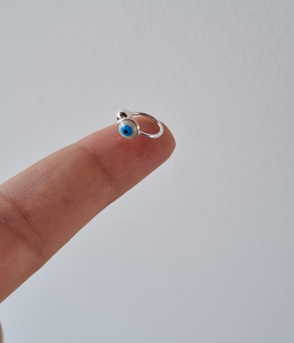 Piercing Fake Olho Grego Prata 925 - Imagem 3