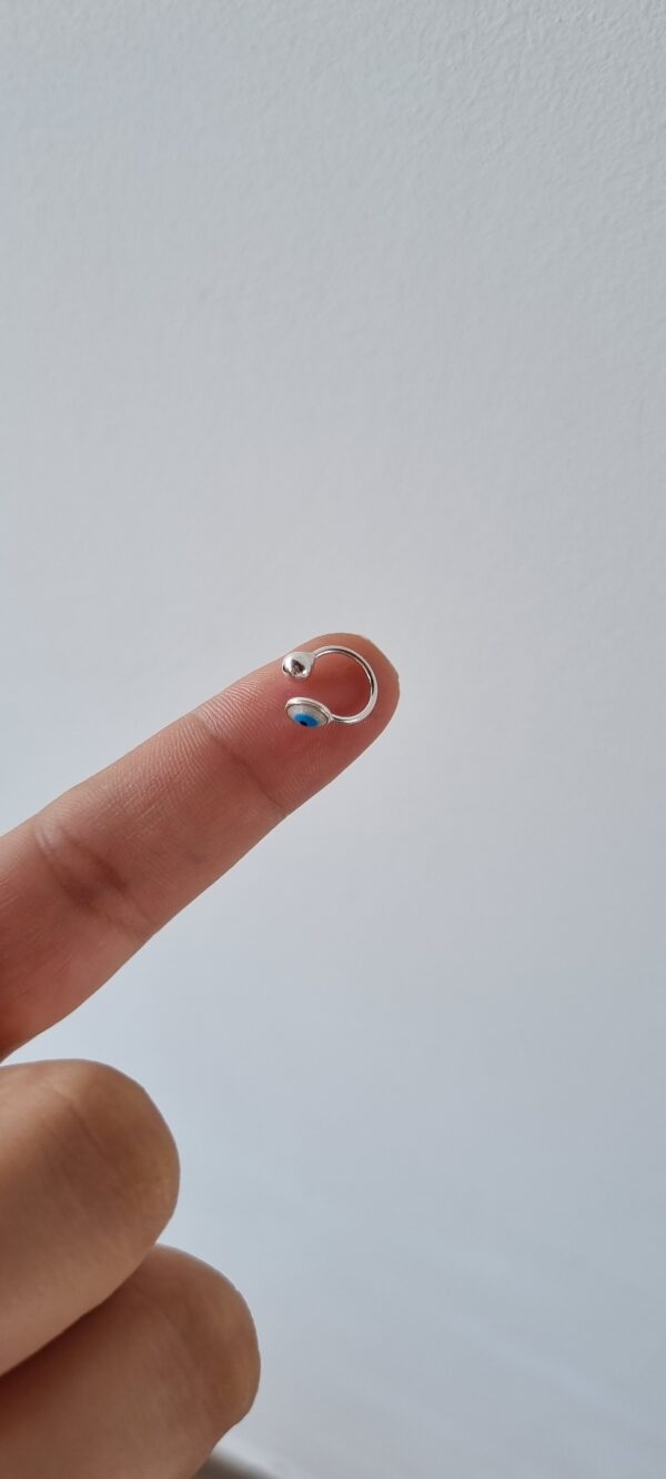 Piercing Fake Olho Grego Prata 925 - Imagem 4