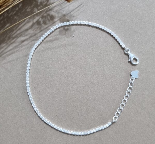 Pulseira De Prata Riviera Com Zircônias Cristal Prata 925 - Imagem 5