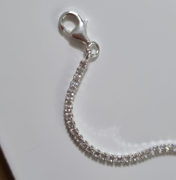 Pulseira De Prata Riviera Com Zircônias Cristal Prata 925 - Imagem 2