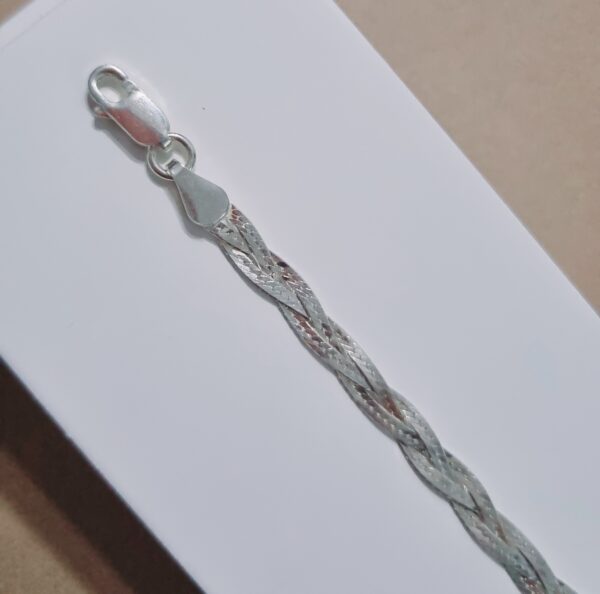 Pulseira Fita Trançada Prata 925 - Imagem 2