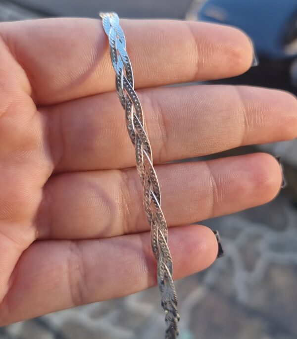 Pulseira Fita Trançada Prata 925 - Imagem 9