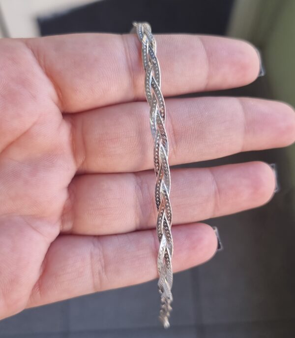 Pulseira Fita Trançada Prata 925 - Imagem 10