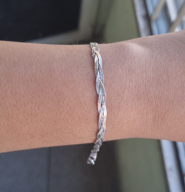Pulseira Fita Trançada Prata 925 - Imagem 11