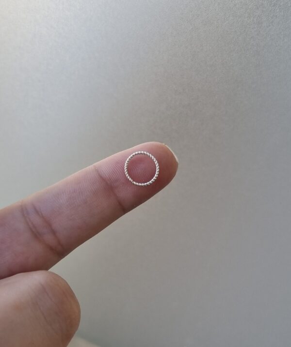 Piercing de Nariz Argola Trabalhada Prata 925