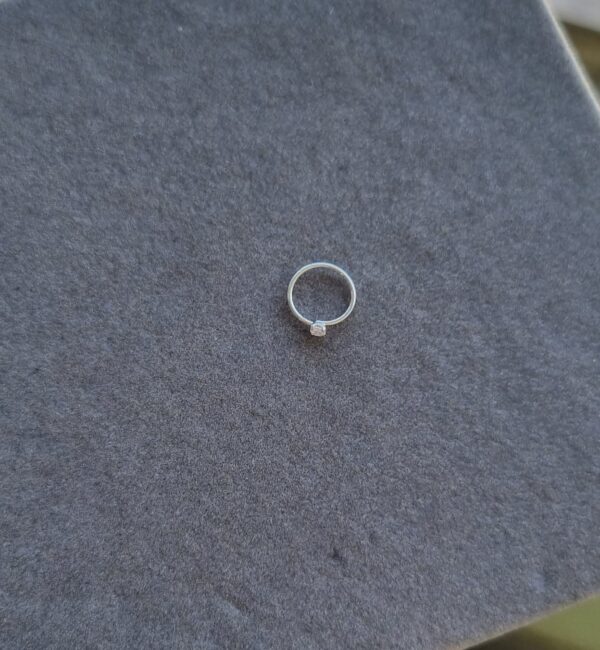Piercing de Nariz Argolinha Pedrinha Prata 925