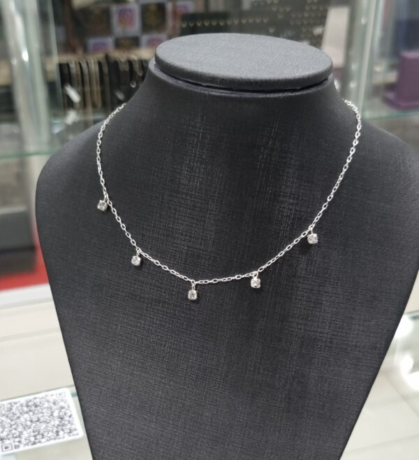 Choker Zircônia Cristal 40cm Prata 925