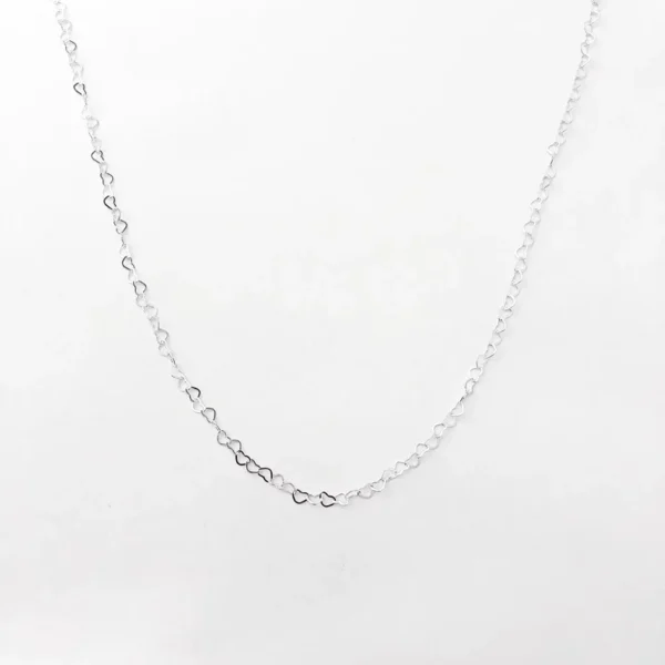 Cordão Elo Coração 45 CM Prata 925 - Imagem 3