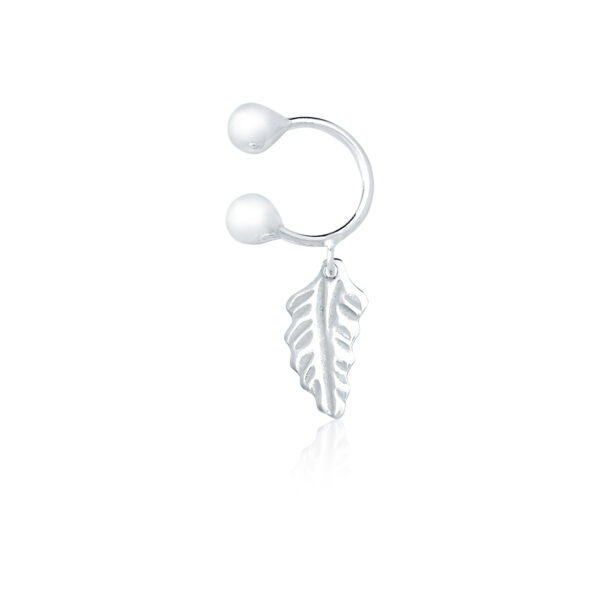 Piercing Fake Folha Pendurada Prata 925