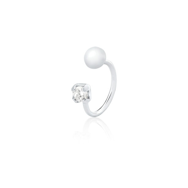 Piercing Fake Zircônia Bola Prata 925