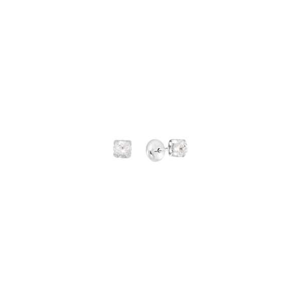 Brinco Tarraxa Baby Glass Turmalina 3,5mm Redonda Prata 925 - Imagem 2