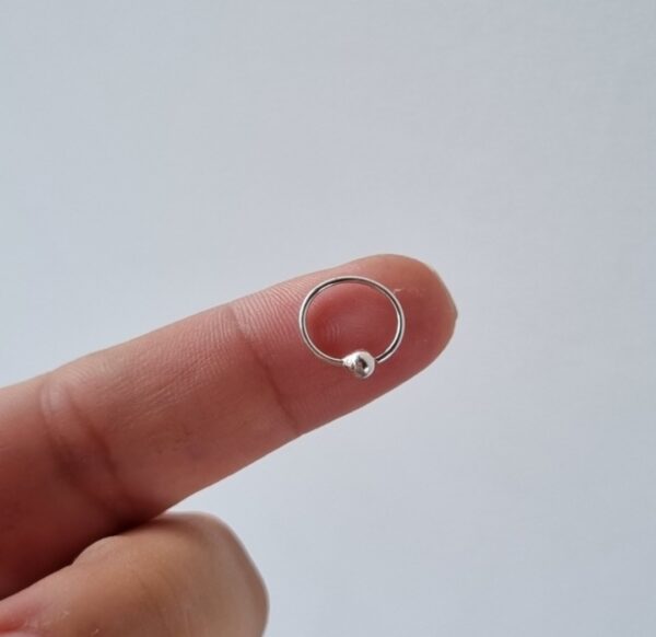 Piercing Argola Bolinha Prata 925