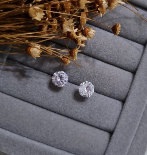 Brinco Zircônia Cristal 8mm Prata 925