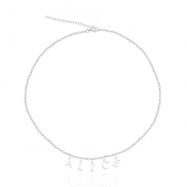 Colar Personalizado Com Letras Penduradas (03 a 05) Prata 925