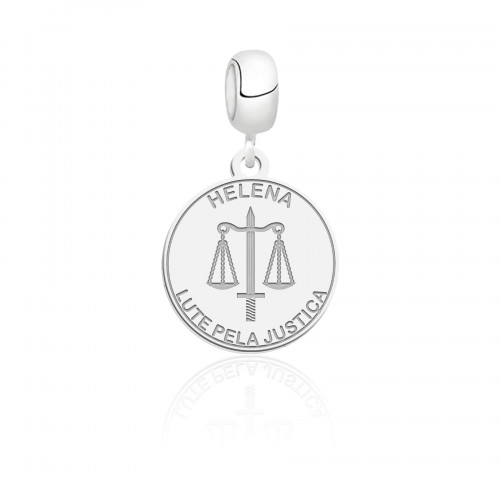 Berloque Personalizado Redondo Profissão Prata 925