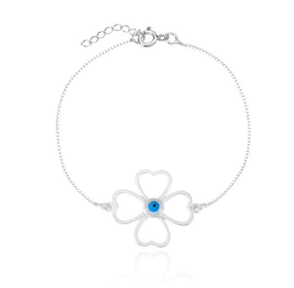 Pulseira Trevo Olho Prata 925