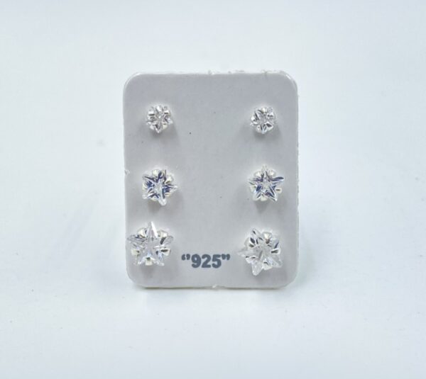 Trio Estrela Zircônia 3/4/5MM - Prata 925