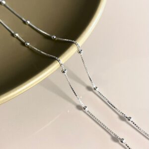 Cordão 45cm V15 Bolinha Prata 925 - 457424