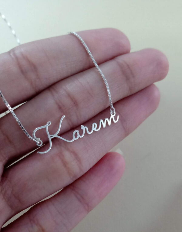 Colar Personalizado Manuscrito Escrita Delicada Prata 925 - Imagem 2