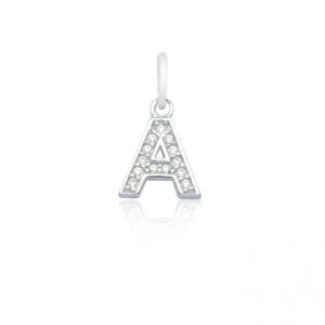 Pingente Zirconia Letra A Prata 9255