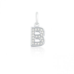 Pingente Zirconia Letra B (18) Prata 925