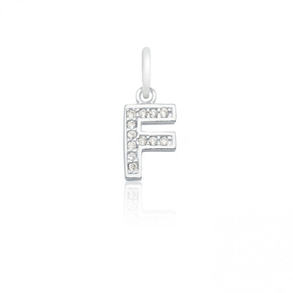 Pingente Zirconia Letra F (12) Prata 925