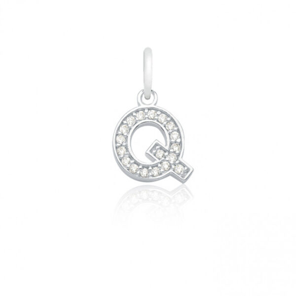 Pingente Zirconia Letra Q (18) Prata 925