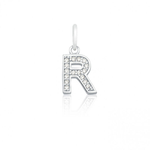 Pingente Zirconia Letra R (15) Prata 925