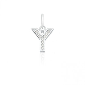 Pingente Zirconia Letra Y (10) Prata 925