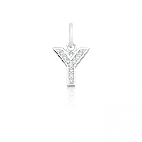 Pingente Zirconia Letra Y (10) Prata 925