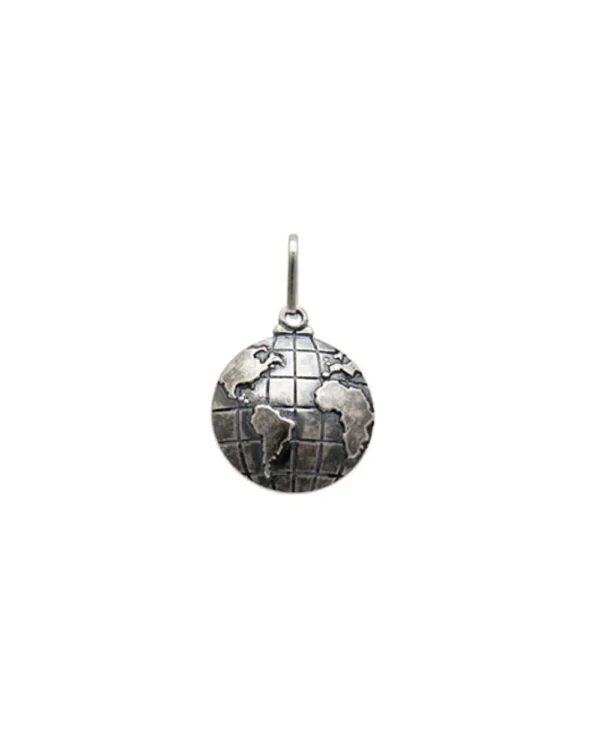 Pingente Mapa Mundi 15mm x 25mm Prata 990 01-5974AG - Imagem 3