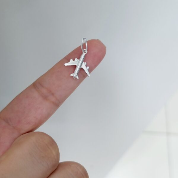 Pingente Aviao 5mm x 23mm Prata 990 01-5733AG - Imagem 3