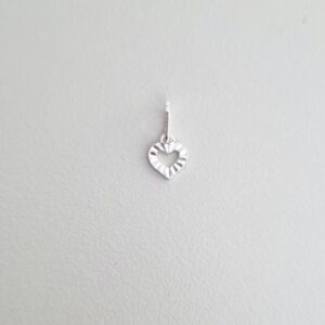 Pingente Coração Mini Vazado Diamantado 6mm x 13mm Prata 990 01-7119AG