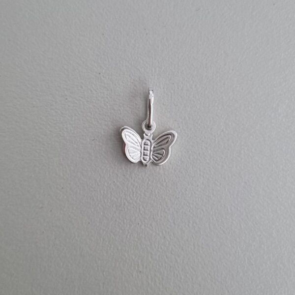 Pingente Borboleta Asa Dupla 11mm x 14mm Prata 990 01-421AG