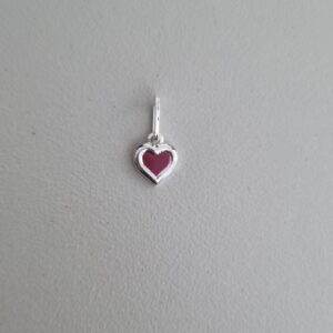 Pingente Coração Borda Rosa 6mm x 13mm Prata 990 01-7118AG8