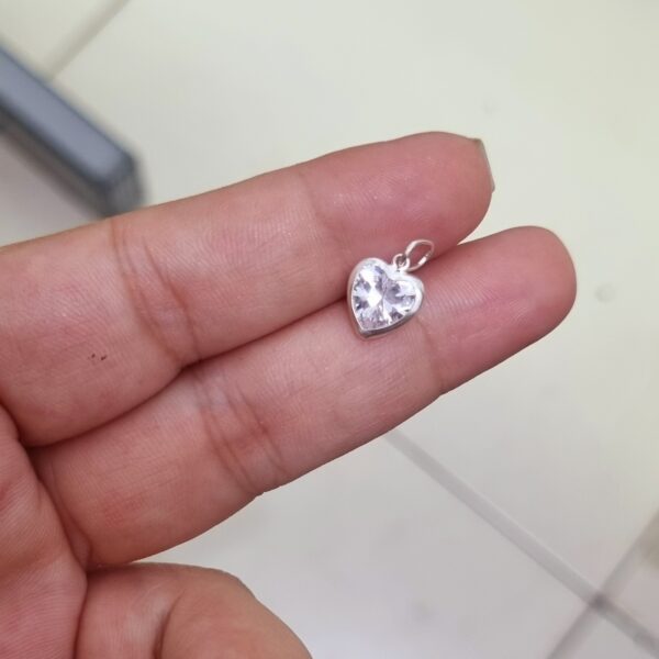 Pingente Coração Ponto Luz Prata 925 - Imagem 2