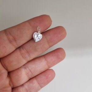 Pingente Coração Ponto Luz Prata 925