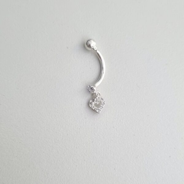 Piercing de Umbigo Coração Prata 925