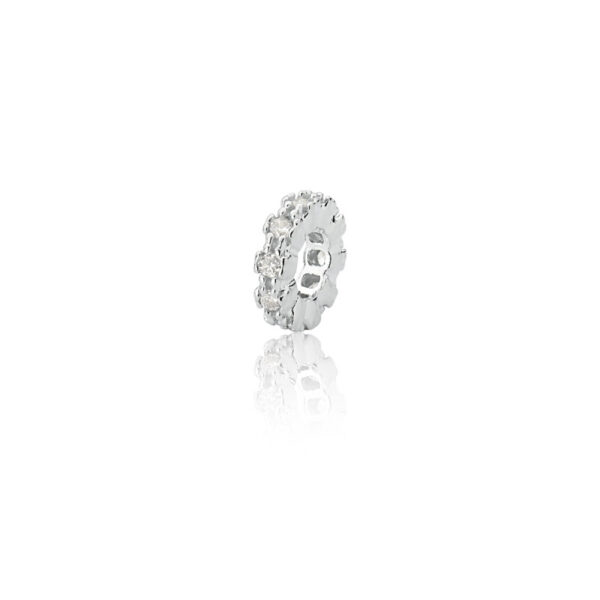 Berloque Separador 2,5mm Zircônia (10) Branca Prata 925