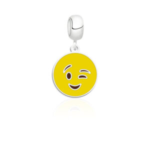 Berloque Emoji Piscando Prata 925