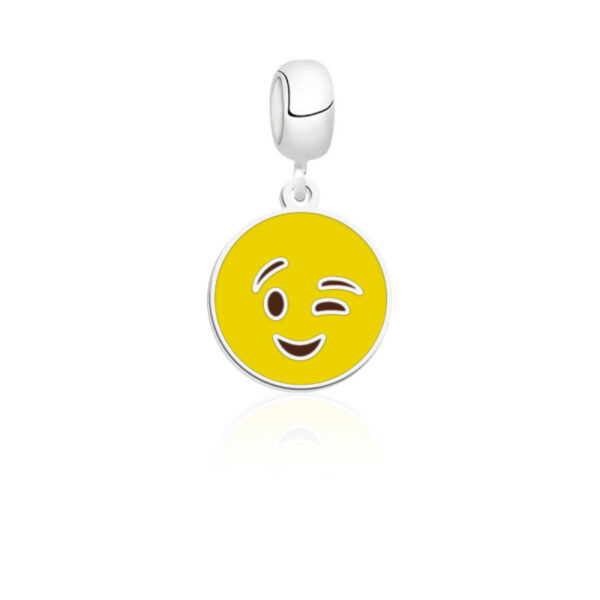 Berloque Emoji Piscando Prata 925