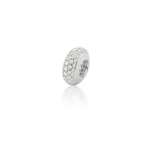 Berloque Separador 5,0mm Zircônia (40) Branca Prata 925