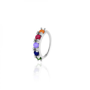 Piercing Helix Zircônia Colorido (5) Prata 925