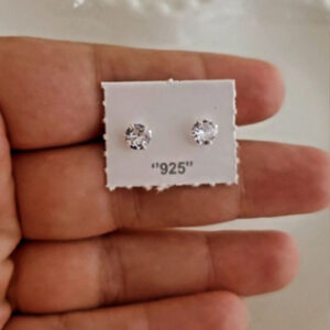 Brinco Com Pedra De Zirconia 5mm Prata 925