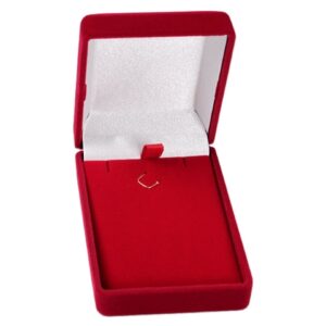 Caixa Estojo veludo brinco ou corrente vermelho (8X6)