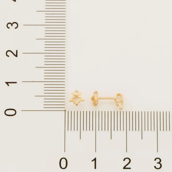Brinco Infantil Banhado a Ouro 18K com Cristais 5240920006 - Imagem 4