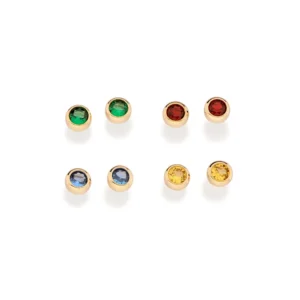 Kit brincos Solitários Banhado a Ouro 18K COM ZIRCÔNIAS - TAM.ÚNICO 5273430014